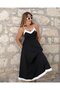 Dressify Women’S Fashion Women's Double Color Janjan Crepe Dress with Rope Straps and V-Neck - 2