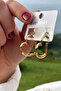 Gold Color Heart Earrings - 4