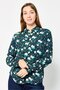 Women Spread Collar Long Sleeve Floral, Print Shirt, Multicolor