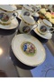 Esterhomedecor 6 Person Porcelain Coffee Cup Set Cup Set with Marquise - 5