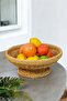 Set of 4 Wicker Covered 2 Sizes Potato Onion Basket and 26-28 cm Fruit Bowl Presentation Crisper Decor Basket - 4