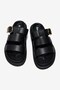 Via Black Skin Three Thick Straps Single Buckle Detail Women's Slipper - 4