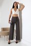Women's High Waist Lycra Fabric Pleated Palazzo Pants - 8