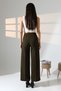 Women's High Waist Lycra Fabric Pleated Palazzo Pants - 6
