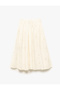 A-Line Pleated Loose Fit Viscose Midi Skirt - 2