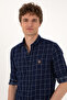 Men's Navy Blue Long Sleeve Shirt 50300620-Vr033 - 2