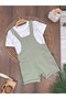 Baby Boy's Salopet with Palm Print with Pocket and Button Details - 6