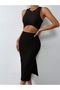 Women's Piping Detailed Camisole Crop&Skirt Set - 4