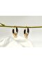 Jevelry Love Dangle Model Women's Earrings Gold Silver Double Color - 4