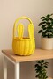 Yellow Rattan Rabbit Ear Basket, Decorative Organizer, Handmade Basket, 15X15X28 cm - 5