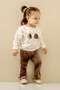 Baby Girl Velvet Sweet Sweatshirt Double Set - 3