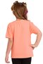 Crew Neck Short Sleeve Unprinted Salmon Color Girl's T-shirt - 4