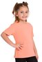 Crew Neck Short Sleeve Unprinted Salmon Color Girl's T-shirt - 2