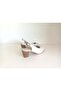 Genuine Leather 4 cm Heeled Sandals - 3