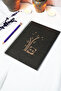 A5 Panda Design Black Kraft Cover Unlined Notebook - 60 Sheets (120 Pages) 15X21 cm - School Notebook