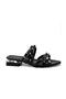 Kindep (Park Moda) Trok Detailed Short Wide Heeled Daily Women's Slippers Black - 5