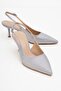 Novs Silver Stone Women's Thin Heeled Evening Dress Shoes