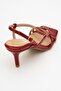 Chaka Red Buckle Square Toe Women's Heeled Sandals - 5