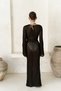 Nugruho Tie Detail Brown Knitwear Long Dress - 5