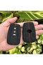 Toyota Compatible Corolla, Rav4, Land, Cruiser, Camry, Prado, C-Hr, Patterned Silicone Key Case Cover (Black Red)