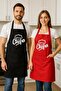 Double Chef Kitchen Apron Cook Apron Set of 2 Chef Cook Apron Double Apron Durable Fabric Stain Resistant
