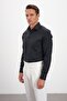 Iron-Free 100% Cotton Non Iron Classic Collar Oxford Black Men's Shirt - 4