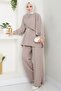 Shawl Collar Beige Double Set