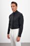 Iron-Free 100% Cotton Non Iron Classic Collar Oxford Black Men's Shirt - 2
