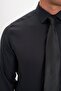 Iron-Free 100% Cotton Non Iron Classic Collar Oxford Black Men's Shirt - 7
