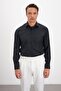 Iron-Free 100% Cotton Non Iron Classic Collar Oxford Black Men's Shirt - 3
