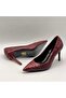 Nadia Burgundy Snake Printed Real Leather Stiletto – 9 cm Heel - 8