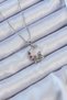 316L Steel Chain Silver Color Red Rose Detail Cat Figure Zircon Stone Moon Necklace