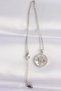 316l steel chain silver color oval design sun necklace - 2