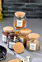 500 ml 6 Jars with Wooden Lid and Label and 6 Mini Spice Spoons 12 Piece Spice Set