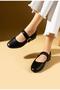 Banded Buckle Detailed Comfortable Sole Women's Ballerina Beige - 4