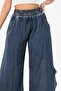 Güzide Şile Cloth Elastic Symmetrical Leg Summer Shalwar Indigo Indg - 3