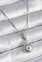 316L Steel Silver Color Zircon Stone Evil Eye Bead Model Women's Ke