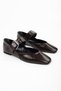 Women's Vell Bitter Brown Skin Belt Buckle Ballerinas - 2