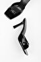 Women's Vionne Black Patent Leather Belted Heeled Slippers - 4