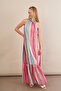 Women's Multi Lined Maxi Chiffon Dress Psg1004 - 7