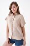 100% Cotton Button Detail Summer Muslin Bat Shirt Bluz Mg-204 - 6