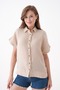 100% Cotton Button Detail Summer Muslin Bat Shirt Bluz Mg-204