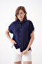100% Cotton Button Detail Summer Muslin Bat Shirt Bluz Mg-204 - 5