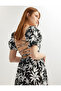 Women'S Black Design Midi Floral Dress