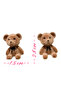 Glamarsus ms cute plush bear earrings rabbit earrings beige brown - 2