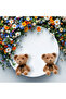 Glamarsus ms cute plush bear earrings rabbit earrings beige brown - 5