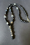 Midnight Harmony Men's Necklace Onyx & Glass Beads & Silver Charms - 2