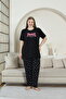 Cotton Plus Size Pajama Set Paris Printed Bottom Heart - 2