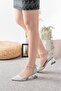 Silver Seten Zoe Style Comfortable Women's Evening Shoes with Thick Heels - 3