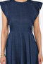Navy Blue Women's Crew Neck Kilos Dress - 4